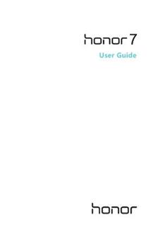 Huawei Honor 7 manual. Smartphone Instructions.